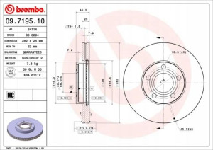 09.7195.10 BREMBO Tarcza hamulcowa