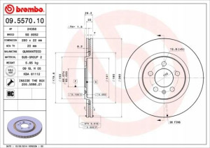 09.5570.10 BREMBO Tarcza hamulcowa