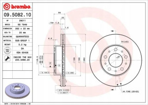 09.5082.10 BREMBO Tarcza hamulcowa