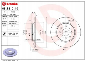 08.B310.10 BREMBO Tarcza hamulcowa