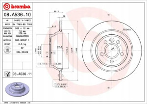 08.A536.11 BREMBO Tarcza hamulcowa