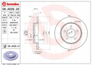 08.A029.21 BREMBO Tarcza hamulcowa