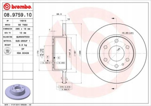 08.9759.10 BREMBO Tarcza hamulcowa
