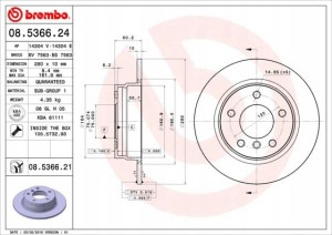 08.5366.21 BREMBO Tarcza hamulcowa