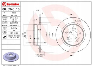 08.5346.10 BREMBO Tarcza hamulcowa