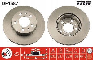 DF1687 TRW Tarcza hamulcowa