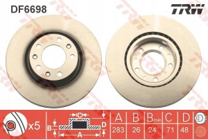 DF6698 TRW Tarcza hamulcowa