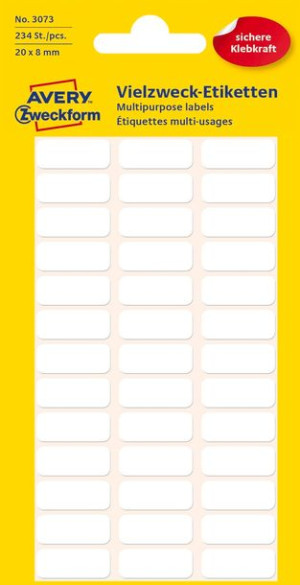 Etykieta mini 28x8mm (234szt) białe ręczny opis 3073 Avery
