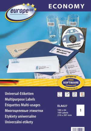 Etykiety uniwersalne Economy Europe100 210x297mm