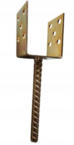 PODSTAWA SŁUPA KOTWA z prętem stała 120mm OCYNK