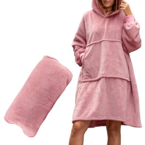 Bluzair Różowy Kocobluza Produkt Polski Futrzak Poduszka 4w1