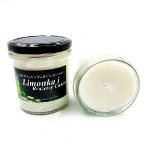 Świeca sojowa naturalna Limonka i Cukier brązowy 350ml GIFT SHOP GS00373