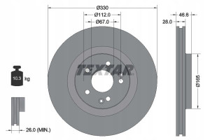 TEXTAR 92151005 Tarcza hamulcowa