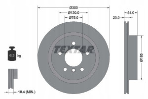 TEXTAR 92196605 Tarcza hamulcowa