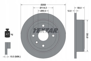 TEXTAR 92269903 Tarcza hamulcowa