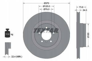 TEXTAR 92155203 Tarcza hamulcowa