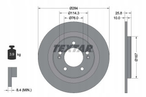 TEXTAR 92252703 Tarcza hamulcowa