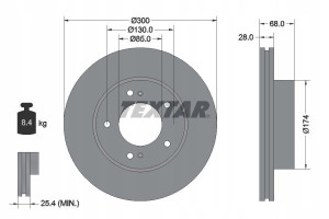 TEXTAR 92203003 Tarcza hamulcowa