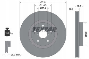 TEXTAR 92199203 Tarcza hamulcowa