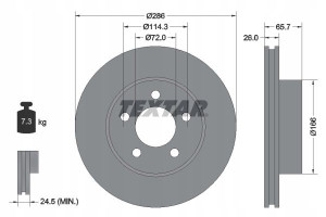 TEXTAR 92169003 Tarcza hamulcowa