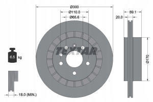 TEXTAR 92164900 Tarcza hamulcowa