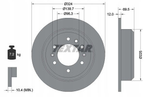 TEXTAR 92161800 Tarcza hamulcowa