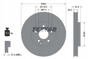 TEXTAR 92152105 Tarcza hamulcowa