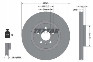 TEXTAR 92143903 Tarcza hamulcowa