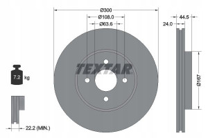 TEXTAR 92139903 Tarcza hamulcowa