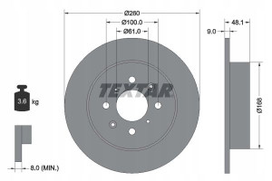 TEXTAR 92125403 Tarcza hamulcowa