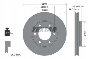 TEXTAR 92113000 Tarcza hamulcowa