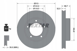 TEXTAR 92108103 Tarcza hamulcowa