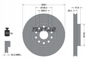 TEXTAR 92093900 Tarcza hamulcowa