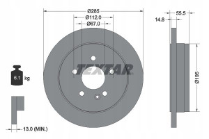 TEXTAR 92090003 Tarcza hamulcowa