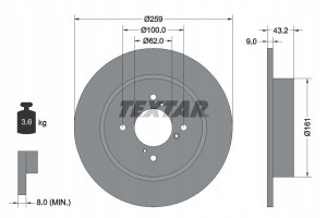 TEXTAR 92231403 Tarcza hamulcowa