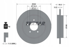 TEXTAR 92197803 Tarcza hamulcowa