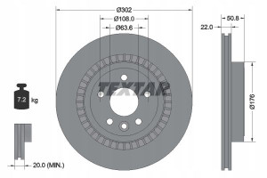 TEXTAR 92196403 Tarcza hamulcowa