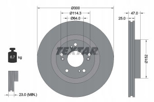 TEXTAR 92177903 Tarcza hamulcowa