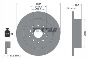 TEXTAR 92170803 Tarcza hamulcowa