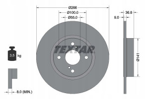 TEXTAR 92169203 Tarcza hamulcowa