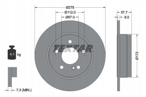TEXTAR 92163103 Tarcza hamulcowa