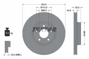 TEXTAR 92159903 Tarcza hamulcowa