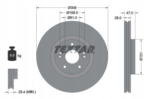 TEXTAR 92157700 Tarcza hamulcowa