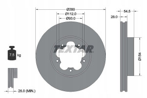 TEXTAR 92151803 Tarcza hamulcowa
