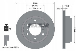 TEXTAR 92135103 Tarcza hamulcowa