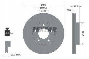 TEXTAR 92130303 Tarcza hamulcowa