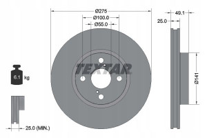 TEXTAR 92126003 Tarcza hamulcowa