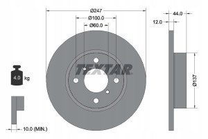 TEXTAR 92110803 Tarcza hamulcowa