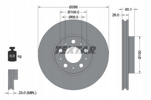 TEXTAR 92100503 Tarcza hamulcowa