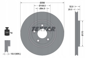 TEXTAR 92099100 Tarcza hamulcowa